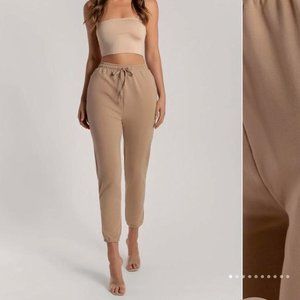 Meshki Sylvia loopback joggers in Almond